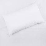 Tadpoles 3 piece solid toddler sheet set white front view premium microfiber kids bedding