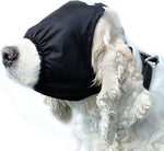 NACOCO Dog Calming Cap front view on small dog reducing anxiety during grooming