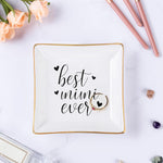 Piudee ceramic ring dish with gold rim detail