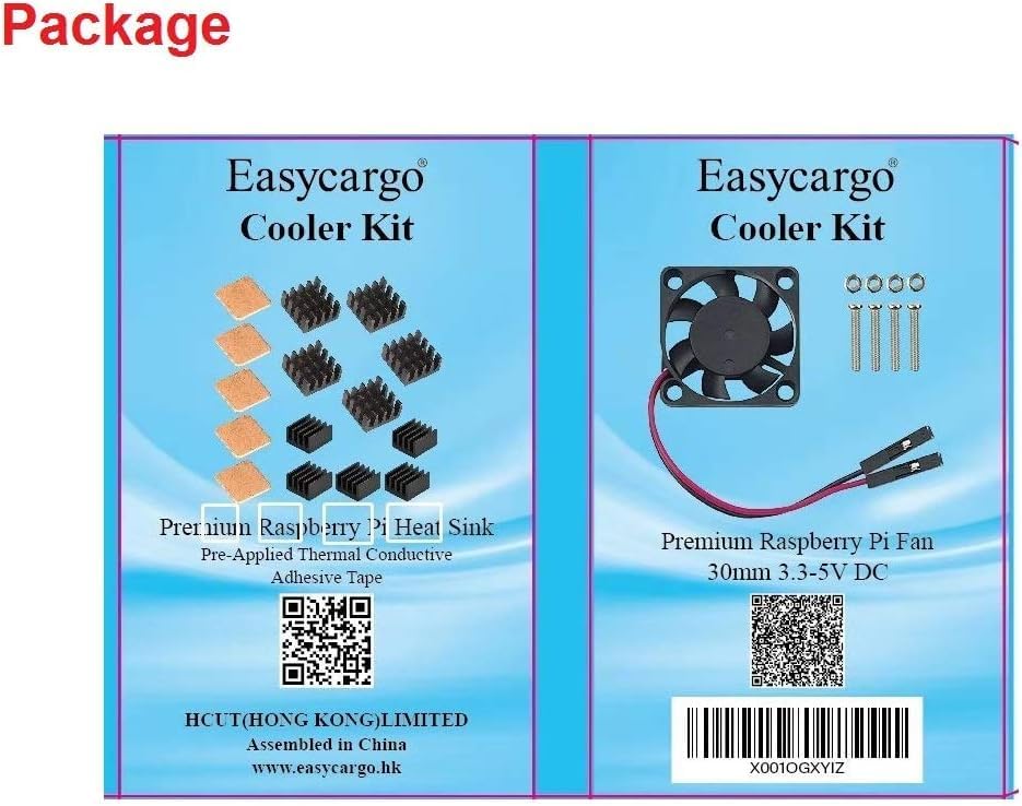 Easycargo electronic development board fan package including all mounting nuts and bolts.