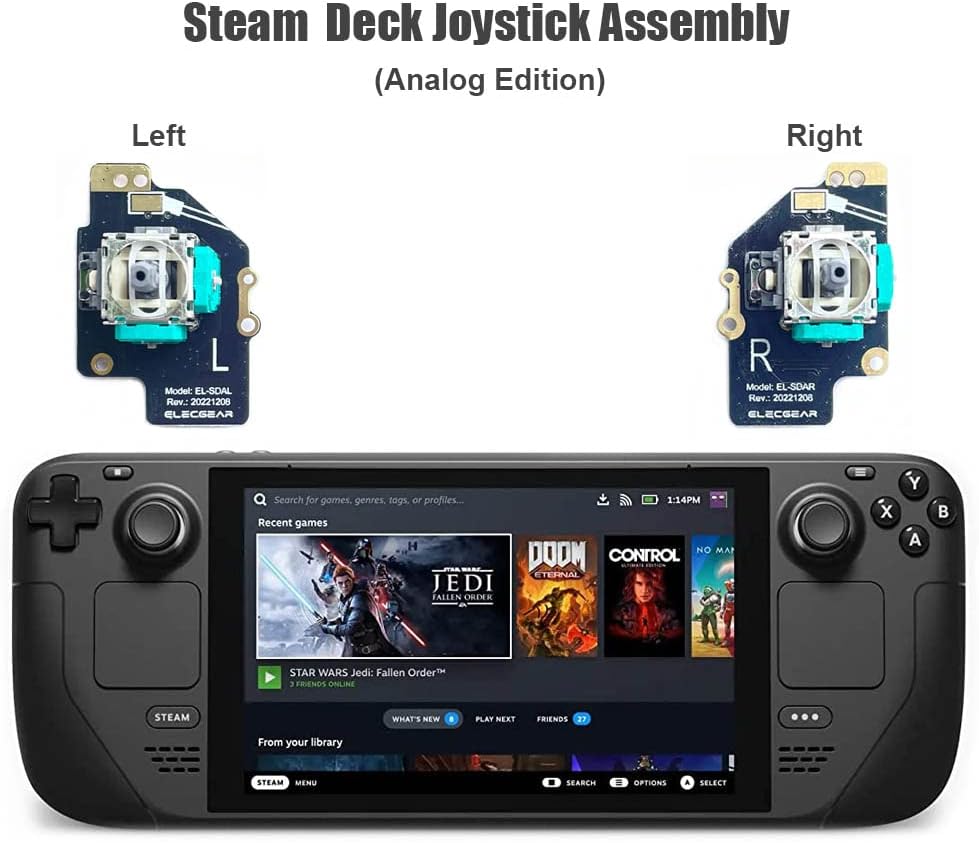 ElecGear left and right thumbstick module PCB assembly