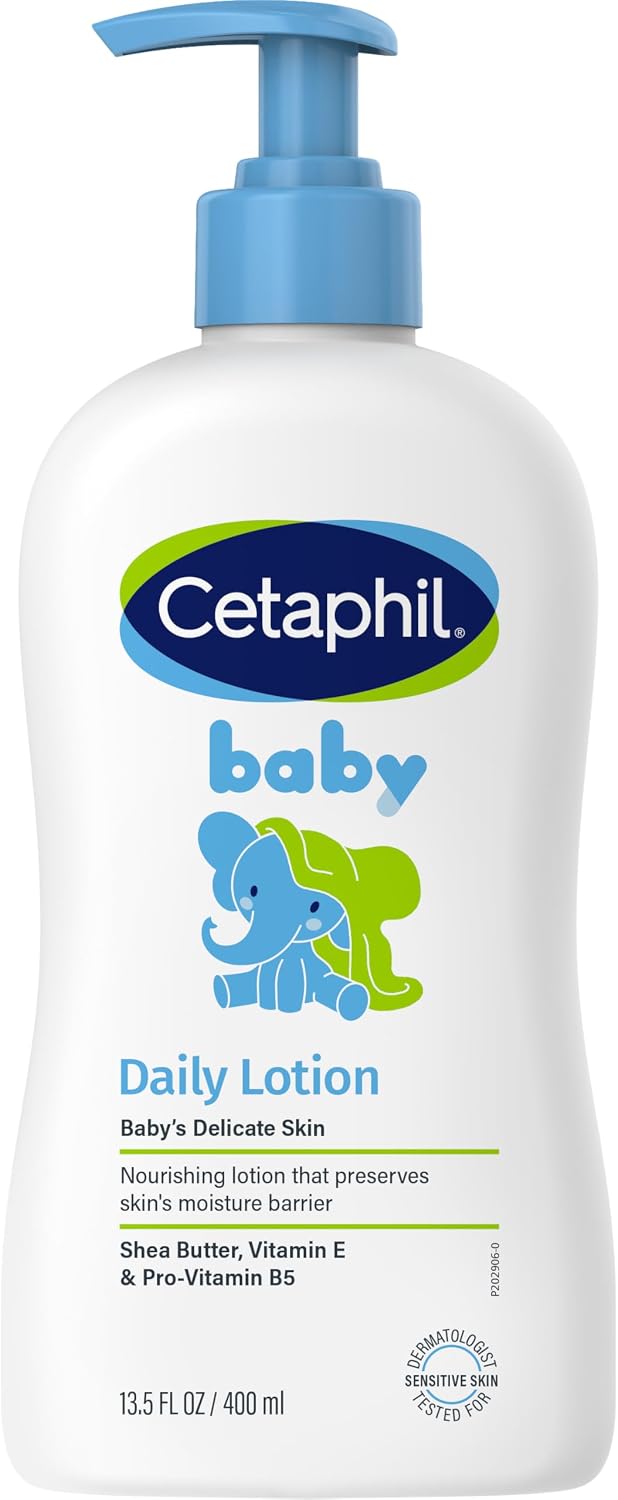 Cetaphil Baby Daily Lotion, Suitable for baby's delicate skin, Shea Butter and Vit E, Dermatologist Tested and Pediatrician Recommended, 400 ml - Image 9