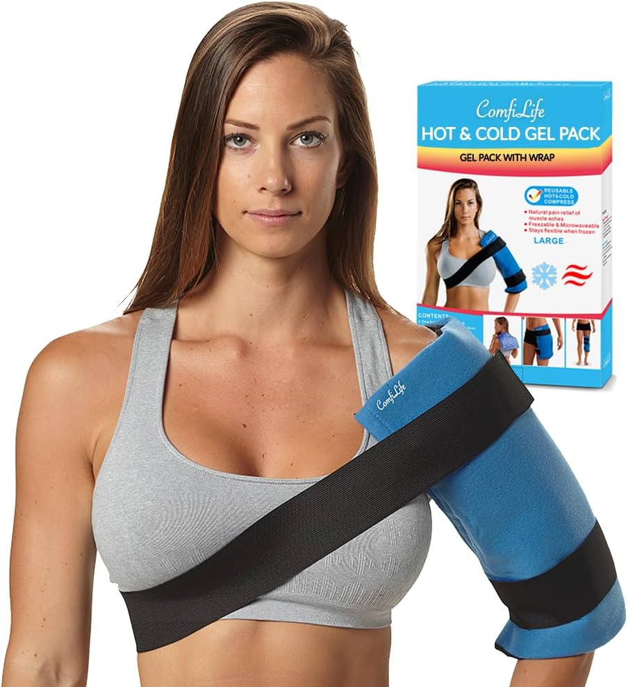 ComfiLife Knee Ice Pack with Wrap Reusable Hot & Cold Therapy Gel Pack Adjustable Compression Support for Injuries, Pain, Surgery, Arthritis, Meniscus and More - Image 8
