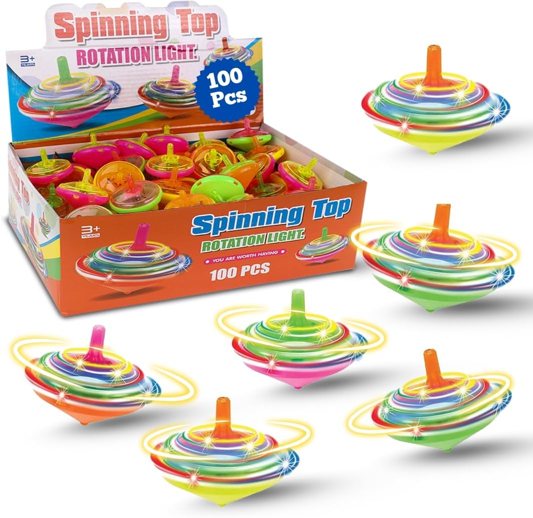 Liberty Imports 100 piece LED spinning tops bundle front view