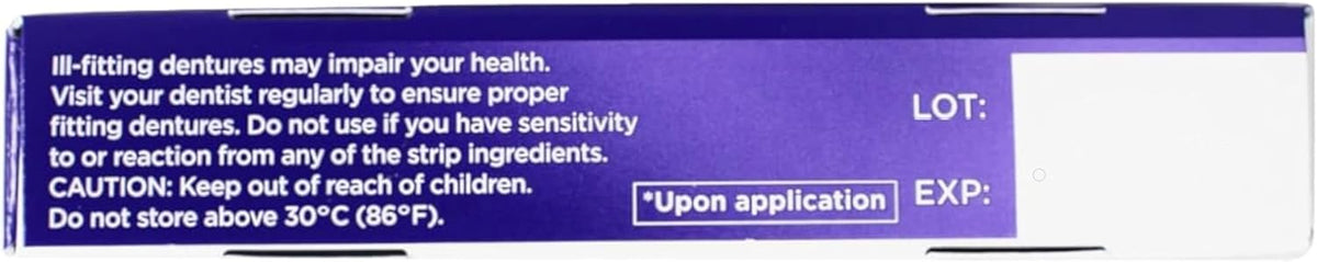 Imported Poligrip Comfort Seal strips for secure denture fit