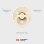 Bibs made in denmark toddler pacifier close up