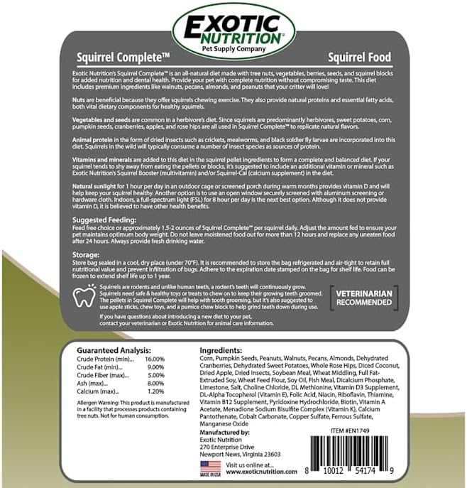 Exotic Nutrition squirrel complete healthy tree nuts mix