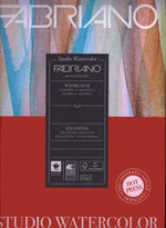 Fabriano 9 by 12 inch watercolor paper pad cover