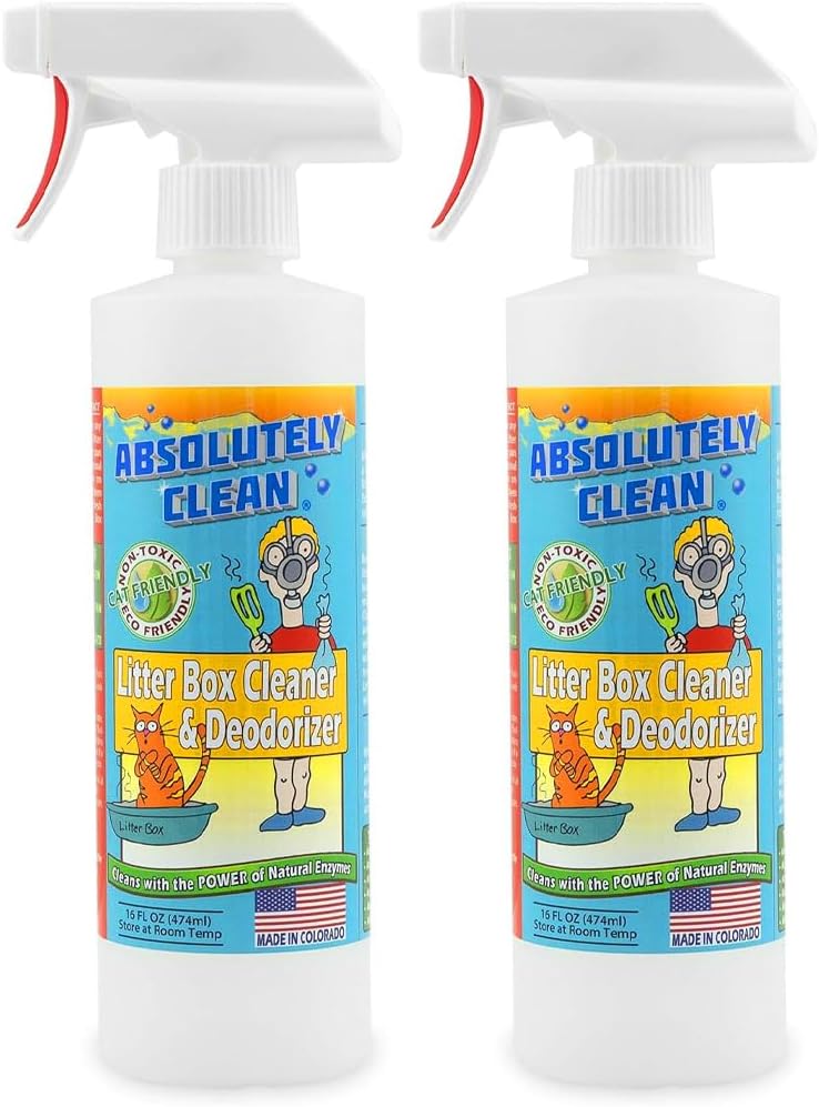 Absolutely Clean brand 16 fluid ounce cat deodorizing spray container