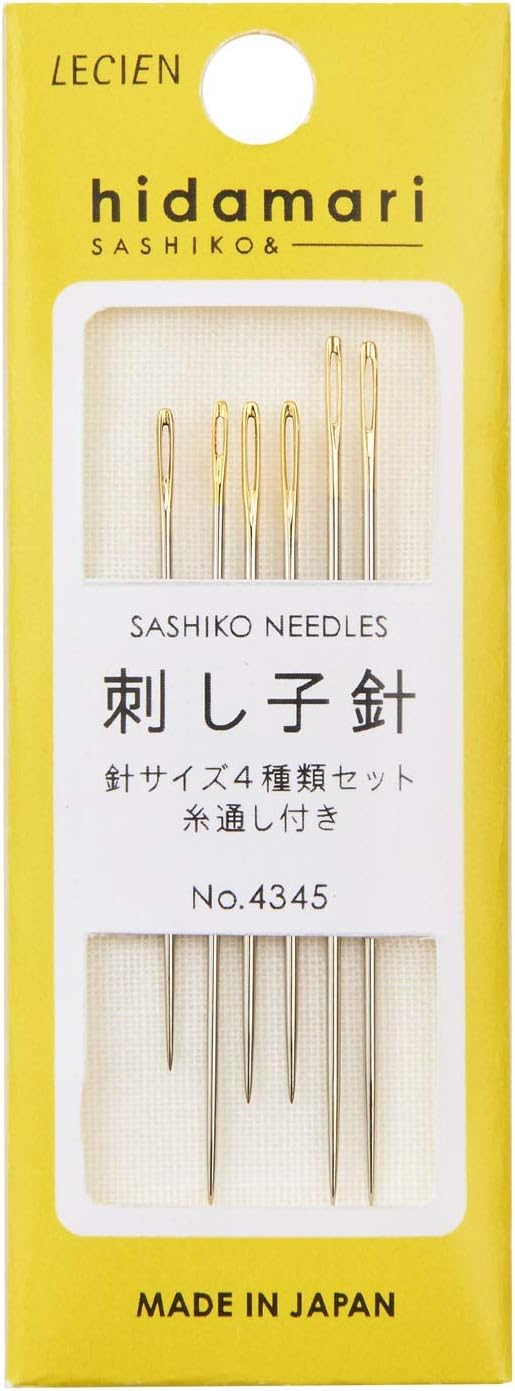 JimysCo Hidamari Sashiko Needles by Lecien Japan front view sewing tool