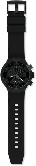 Swatch Big Bold Chrono black silicone strap side angle