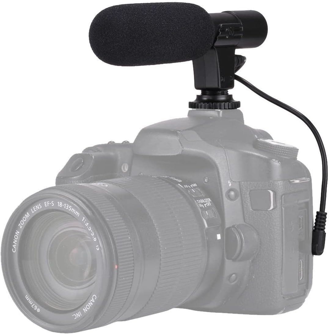 Acuvar Mini Shotgun Microphone front view for camera