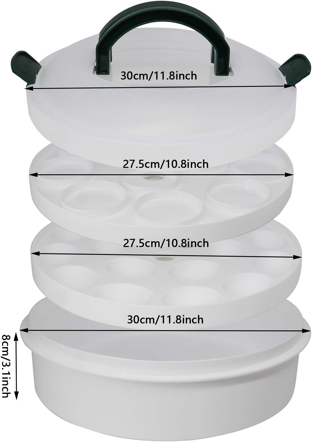 Pujito 3-in-1 pie carrier showing transparent locking lid
