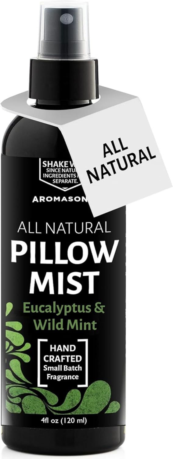 Aromasong Eucalyptus & Wild Mint Pillow Spray - All Natural Calming Linen & Bedtime Mist for Deep Sleep - Aromatherapy Essential Oils for Sleeping - Image 1