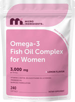 Micro Ingredients Omega-3 Fish Oil Complex for Women front view product pouch