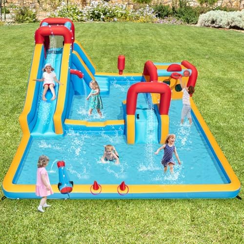Safety netting and structural details of the bounce castle