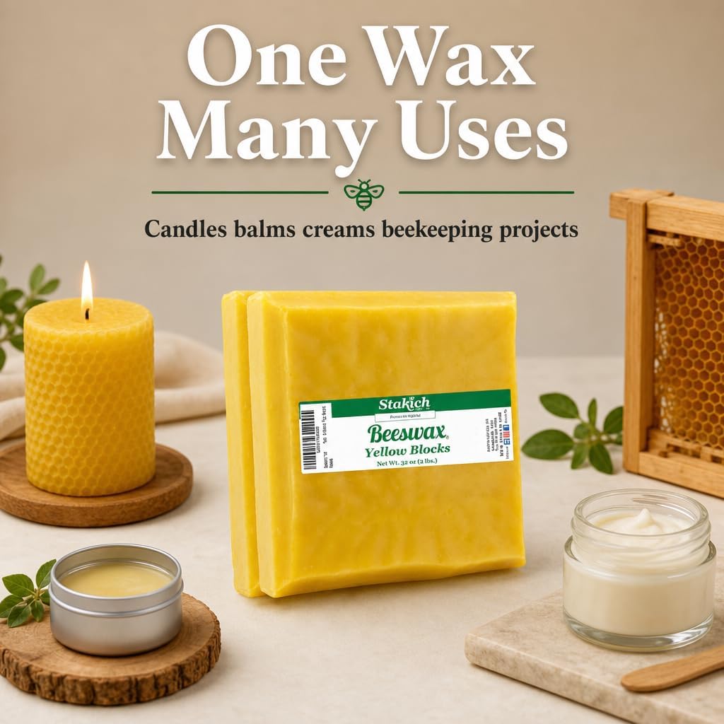 Stakich pure yellow beeswax cut view