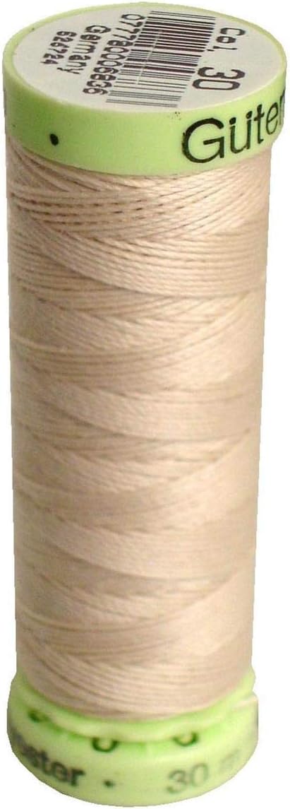 Gutermann topstitch heavy duty thread bone spool front view sewing accessory
