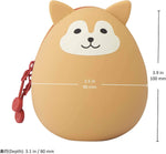 Lihit Lab Shiba Dog silicone pouch standing upright on a desk surface