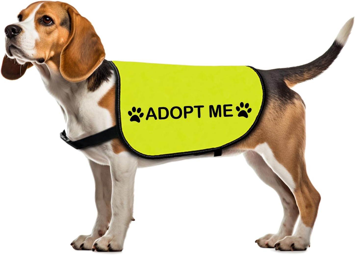 Zuo Bao Rescue Dog Jacket Vest in neon yellow front view showing adjustable chest straps