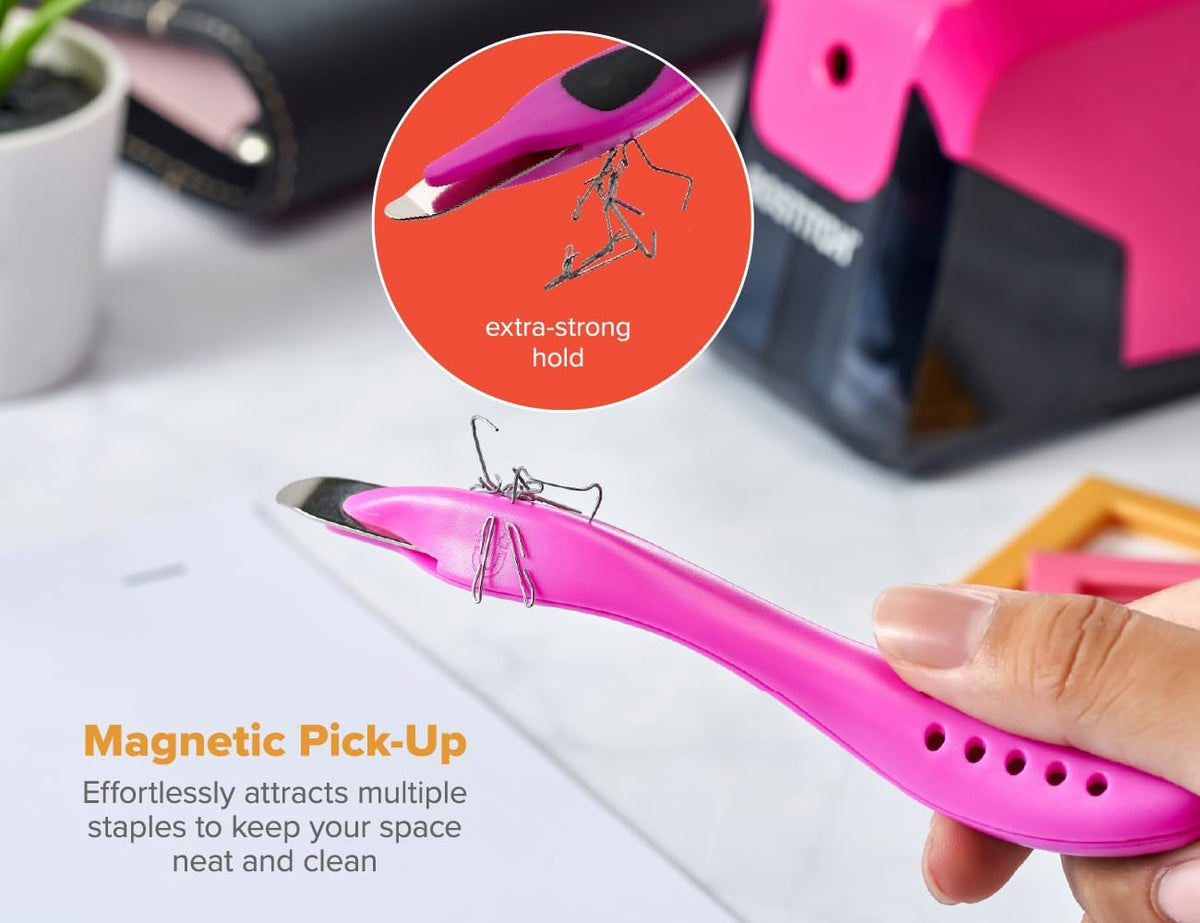 Ergonomic rubberized grip handle of Bostitch staple remover
