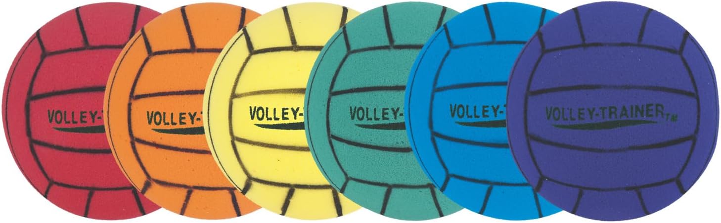 Champion Sports 8 Inch Ultra Foam Volleyballs (Set of 6) - Assorted Colors - Image 1