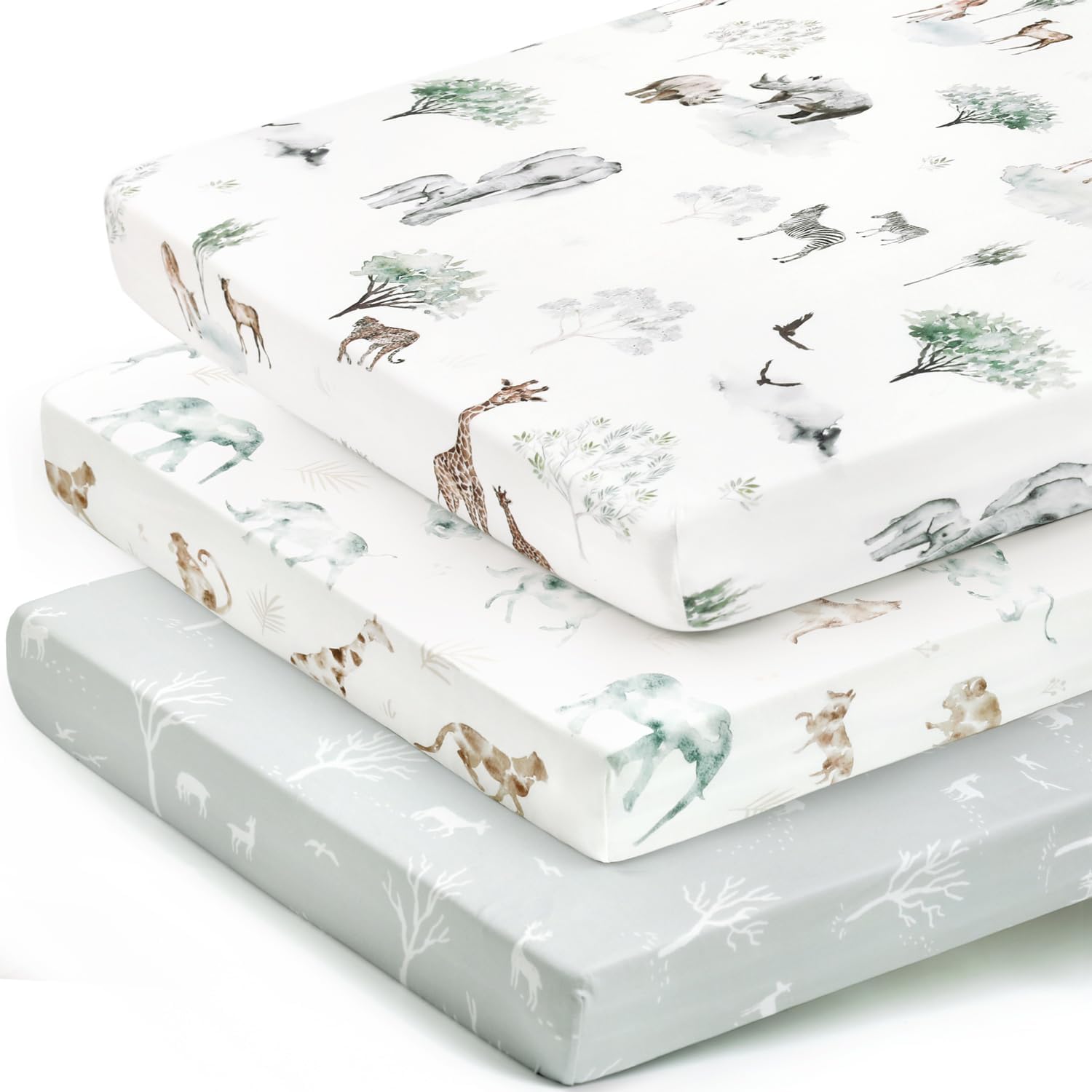 GRSSDER jersey knit pack n play sheets 3 pack front view