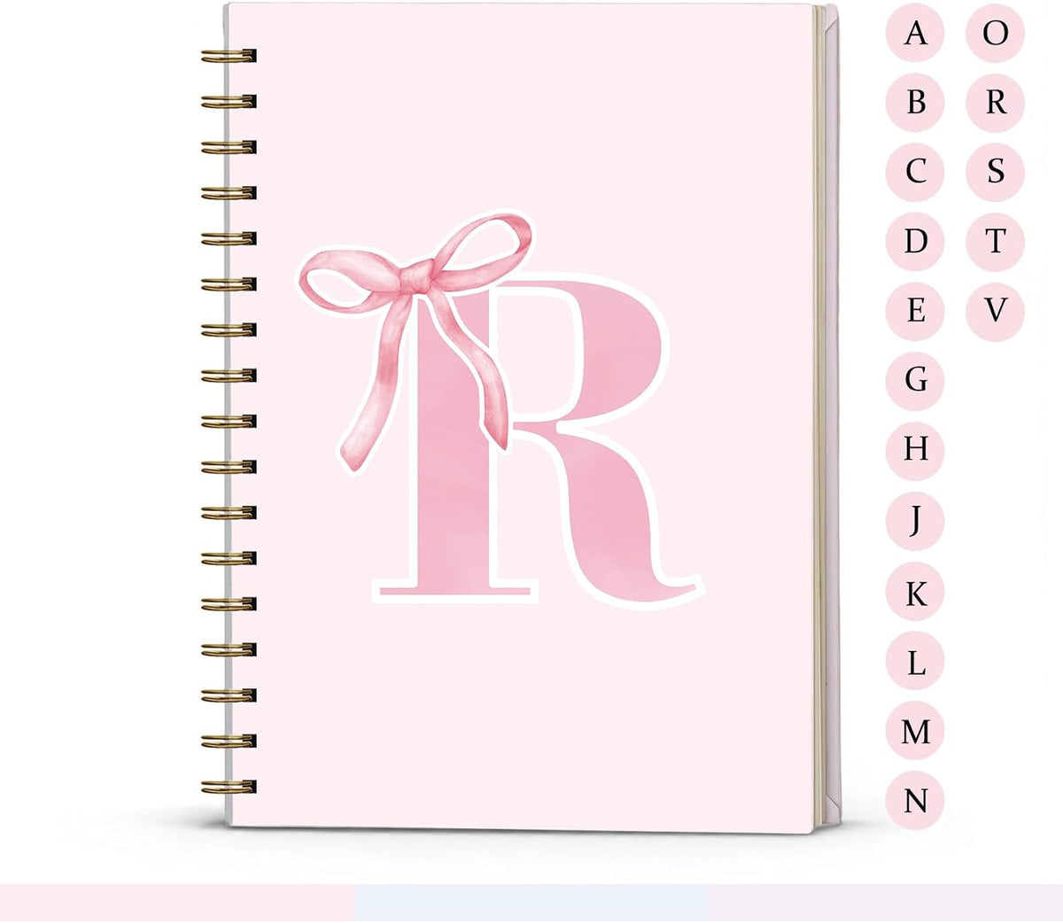 Pink Cute Bow Journal Spiral Notebook for Girls, 5.5 x 8.3 Inch | Initial M School Journal Diary Gifts for Teen Girl Kids, Personalized Gifts for Women, Pink Bow Hardcover Spiral Notebook - Image 10