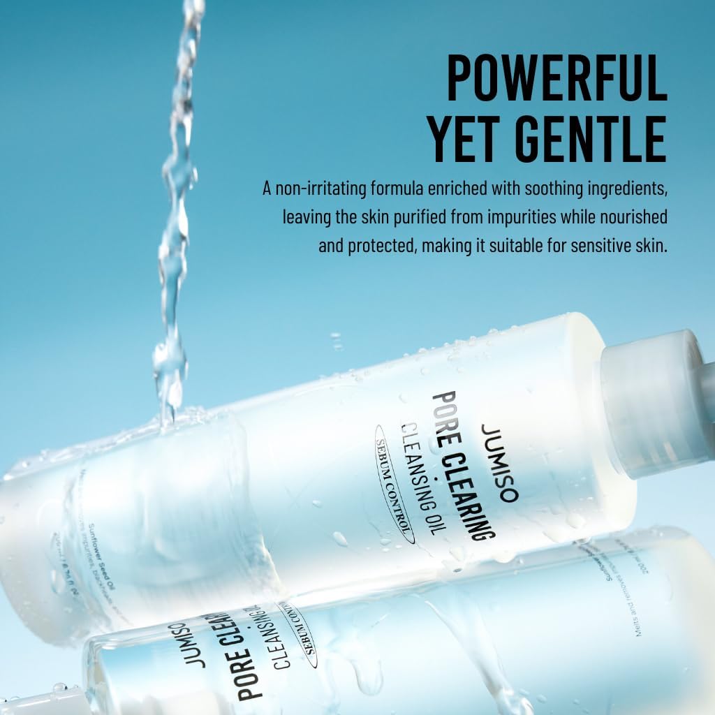 Top view of Jumiso pore clearing cleansing oil bottle