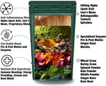 The Nerve Brand neuropathy greens powder nutritional facts panel highlighting the six hundred milligram R-Alpha Lipoic Acid dosage.