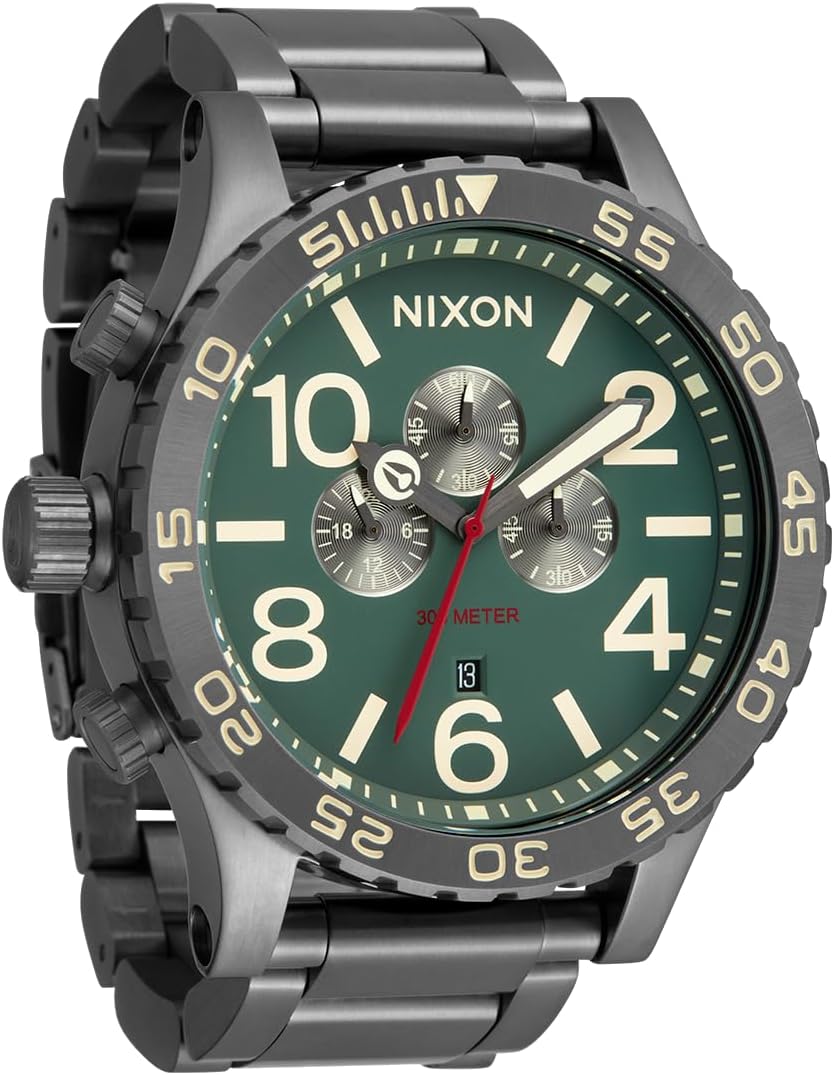 NIXON 51-30 Chrono A1389-300m Water Resistant Men's Analog Fashion Watch | (51mm Watch Face, 25mm Stainless Steel Band) - Image 9
