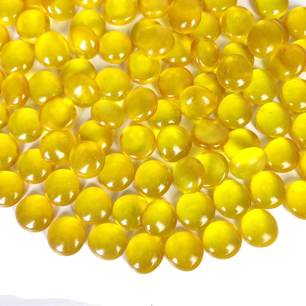 HappyFiller 5 LB 500 Pcs Clear Flat Marbles Glass Gems | Vase Filler Decorative Candle Holder Stones Fountain Rocks,Fish Tank Pebbles,Fire Pit Glass Beads Fireplace Decor - Image 12