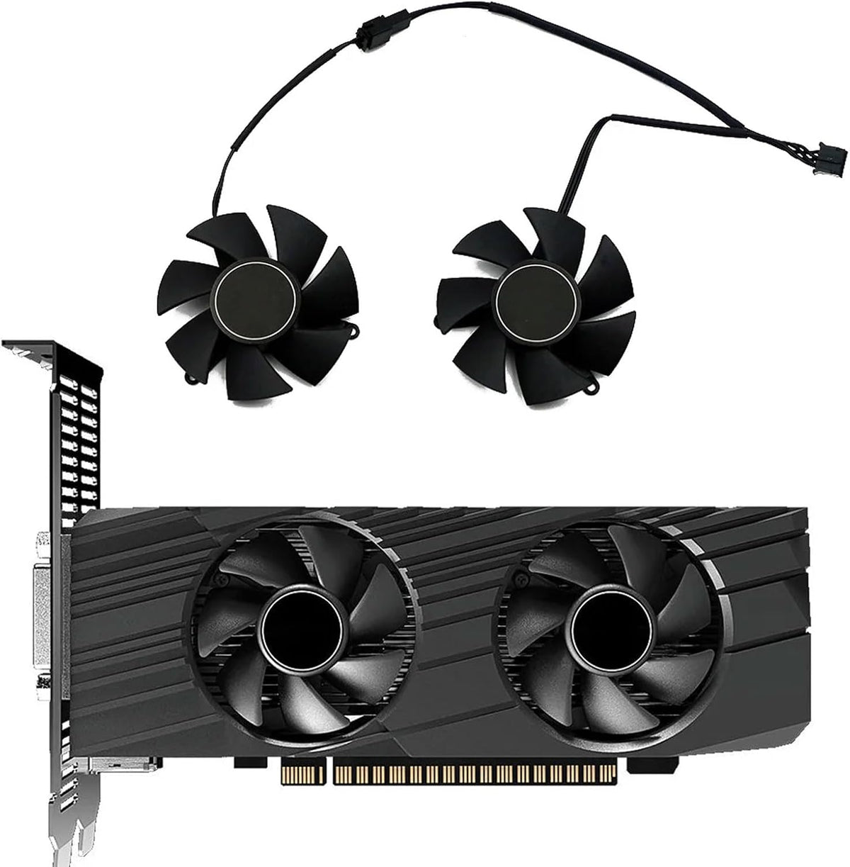 KIKIFAN FS1250-S2053A graphics card cooling fan replacement front view displaying plastic blades