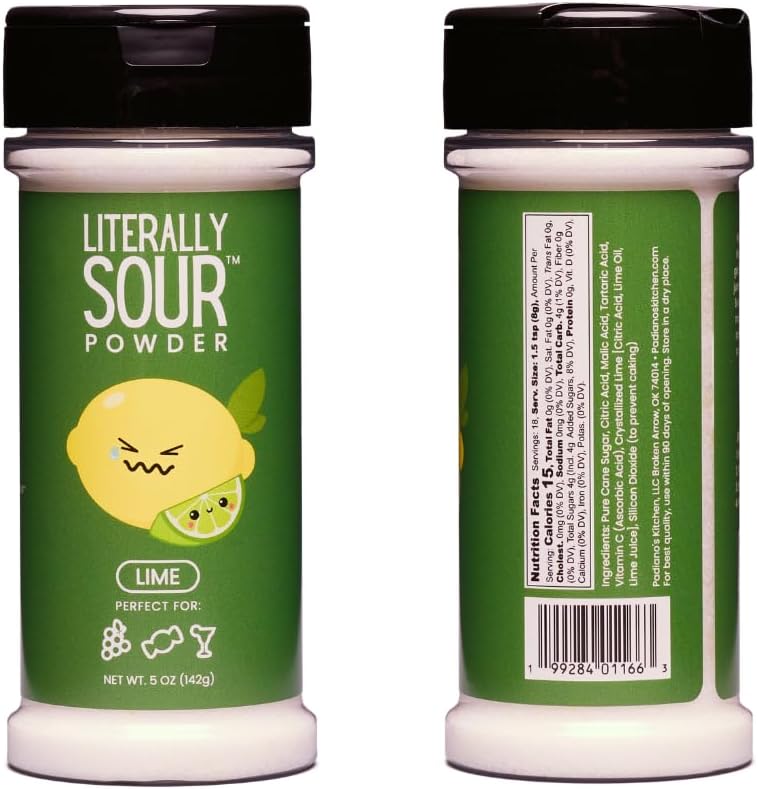 Six pack of Padiano's Kitchen products displaying the various levels of sour intensity.