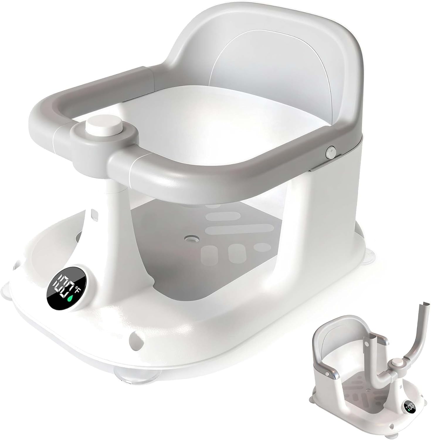 Drconox Baby Bath Seat grey front view for infant safety