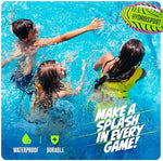 HydroSport water sports ball being caught out of the water showcasing its lightweight design.