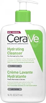 CeraVe Hydrating Cleanser 473ml front view bottle and pump for dry skin