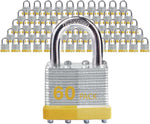 Laminated Steel Padlocks, Standard Shackle, Keyed Alike, 6 Pack | Hardened Steel Shackle,Brass Cylinder & Keys,Keyed Alike,yellow Ring ID.6 Locks/12 Keys.For Lockers & Warehouse Doors - Image 13