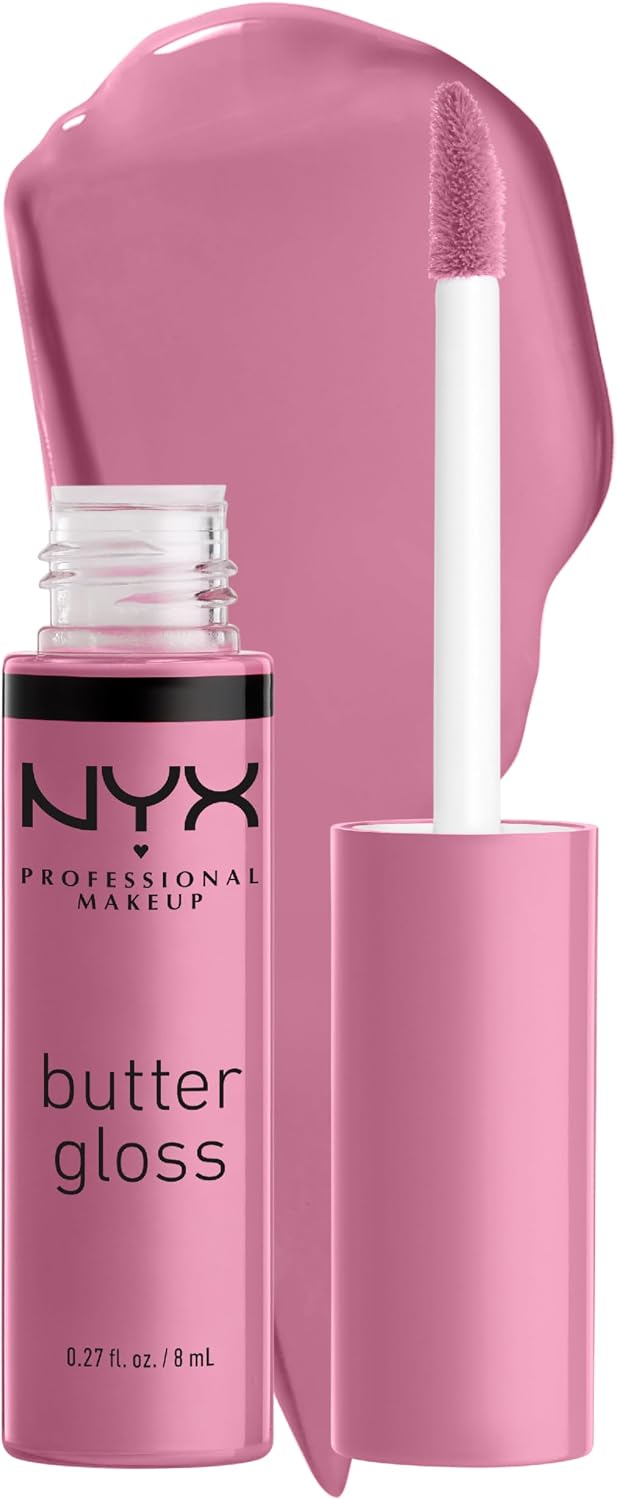 NYX Professional Makeup Butter Gloss Eclair pink front view glossy lip gloss