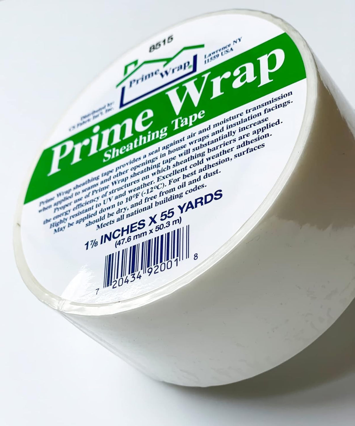 Roll of white sheathing tape showing film texture