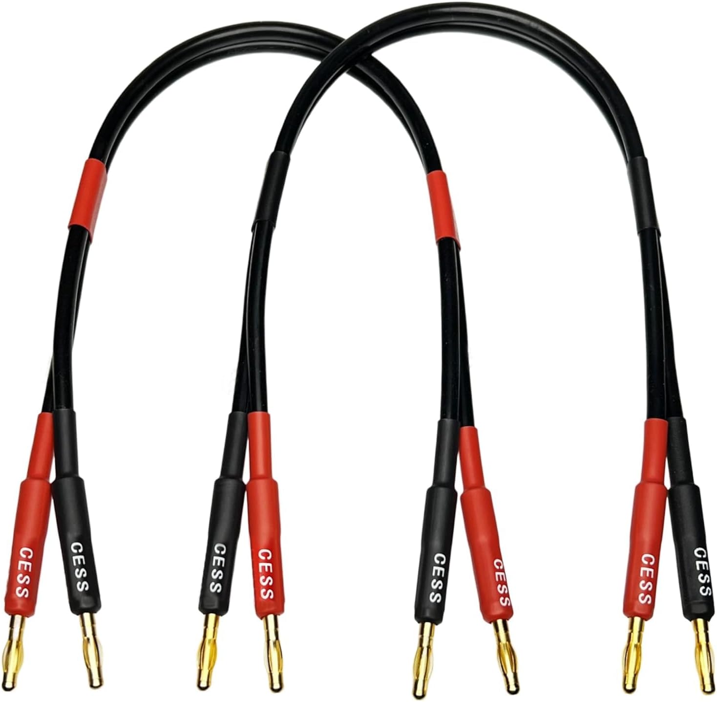 Cncess 12 gauge banana plug speaker cable front view