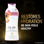 Olay fresh outlast body wash pump dispenser close up view