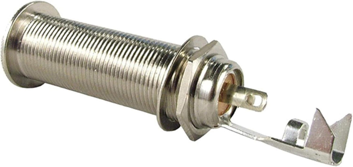 AVBcable Switchcraft 152B 1/4-Inch Stereo TRS Deep Panel Jack with Washer and Nut, Nickel Finish - Image 1