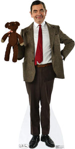 Cardboard People Mr. Bean and Teddy life size cardboard cutout front view