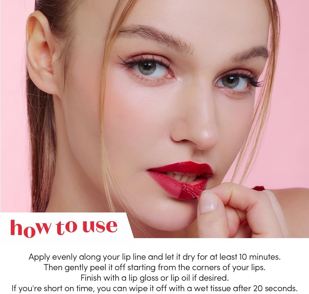 ETUDE Dear Darling Peel Off Lip Stain (Blood Wine) - Teen girl gifts, Hydrating Hydrogel Tint, Fruity scent, Long Lasting & Waterproof, High Pigment, Easy Peel Off, AllDay Color Lip Tattoo - Image 9