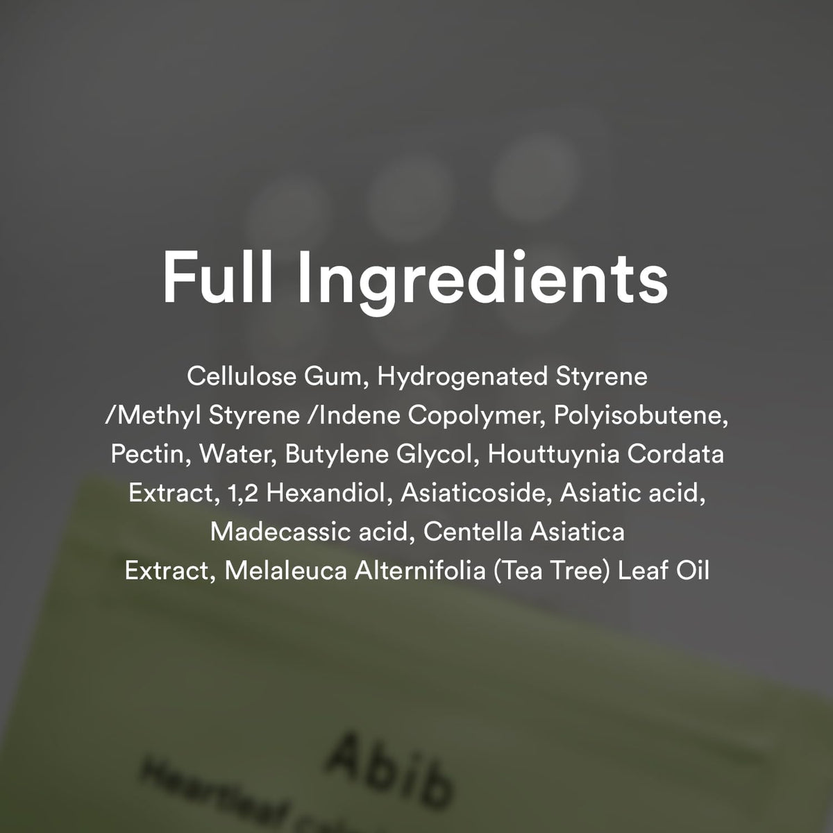 Premium imported Abib heartleaf calming spot patch package contents