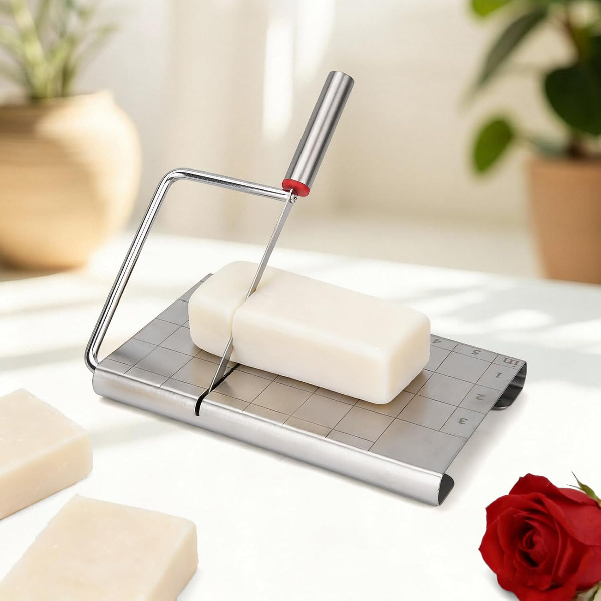 Uprony soap slicer machine with rigid steel blade