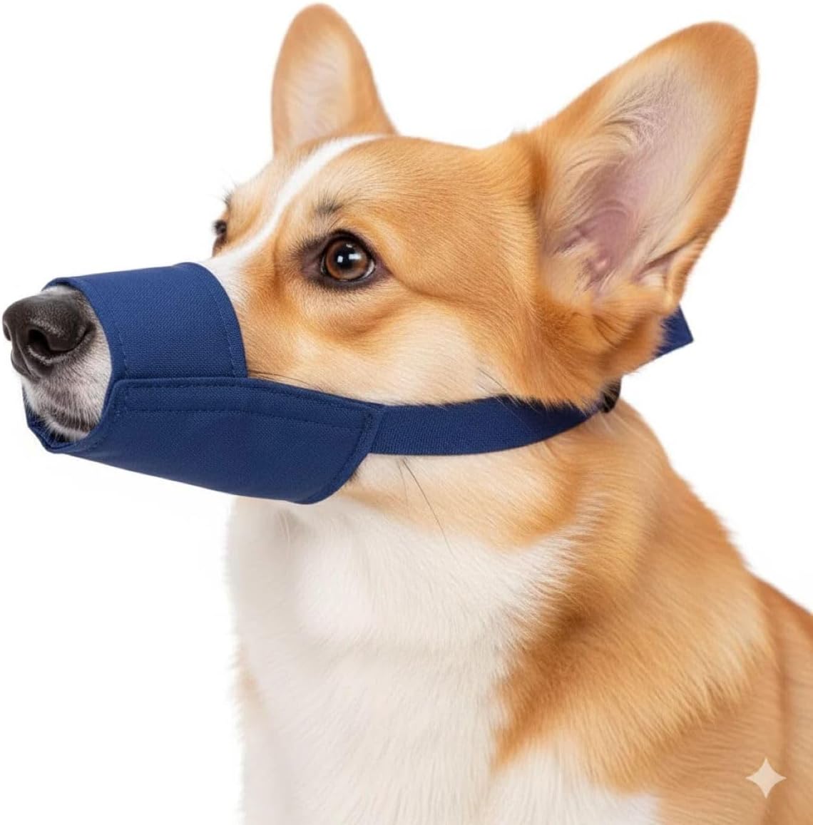 Four Flags Quick Muzzle Medium Blue front view showing durable nylon pack cloth design