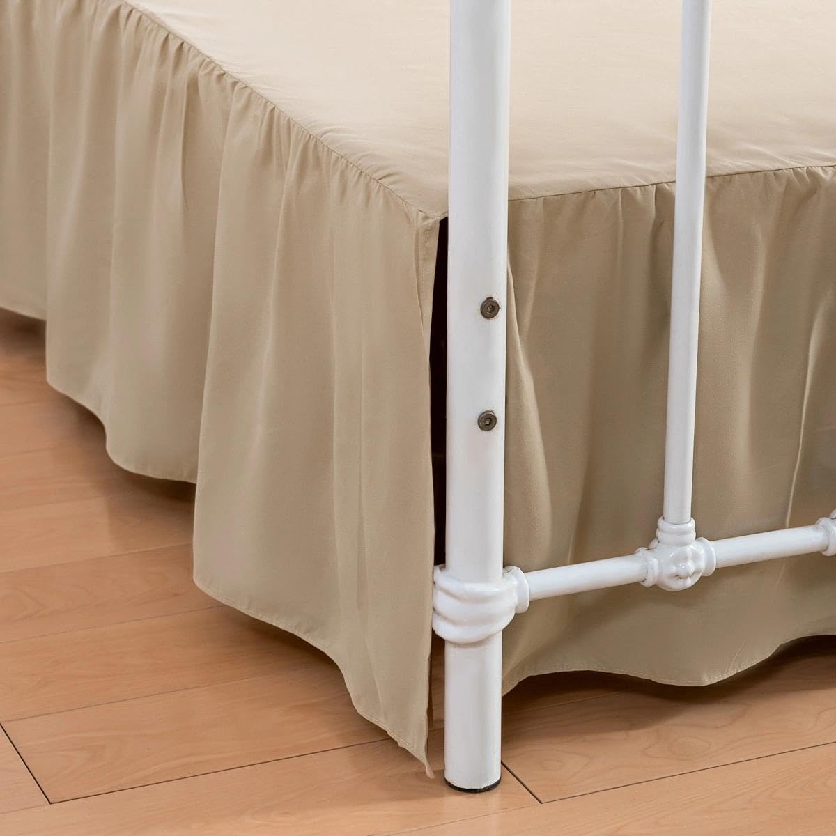 Bed Skirt Twin Size Ruffled Bed Skirt with Split Corners | 14 Inch Drop Dust Ruffle Bed Skirt with Platform, Green, 14" Twin - Image 14