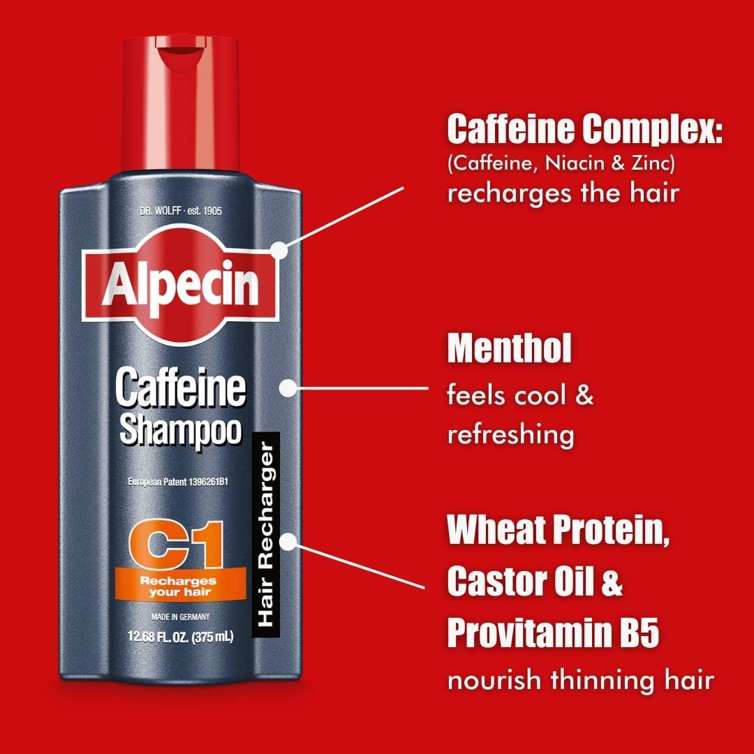 Alpecin C1 Caffeine Shampoo pack of two bottles closeup